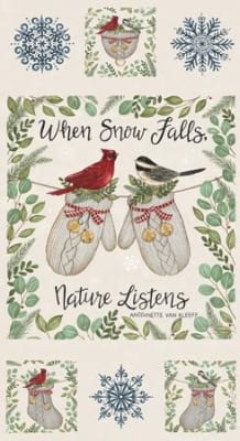 WHEN SNOW FALLS SWhen Snow Falls Panel Snowy White Panel by Deb Strain