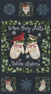 WHEN SNOW FALLS S Stocking Weave Stripes Holly Green 56177 16 by Deb Strain