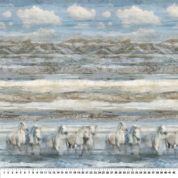 RUNNING FREE Horse Ombre Deborah Edwards for Northcott Fabrics