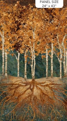 ROOTED:  DP28765-69 Tree Panel-Northcott Fabrics-Northcott Fabrics