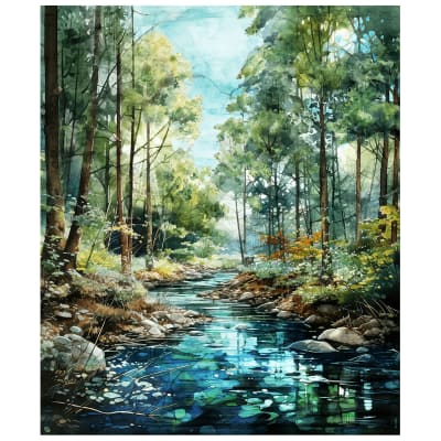 SERENITY SPRINGS:   Serenity Springs DP29065-78 Green Multi  36" Panel Northcott Fabrics