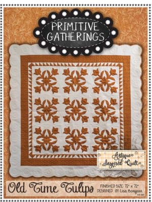 Old Time Tulips Applique Pattern by Primitive Gatherings