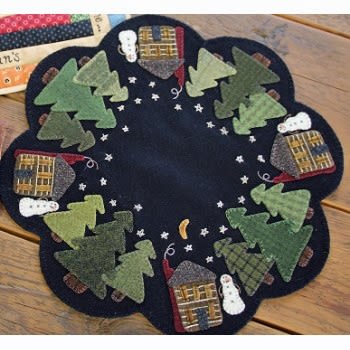 Wool Applique PATTERN &/or KIT pine Cones 6x6 Block 1 of 24 four Seasons of  Flowers Wool Quilt Bed Runner Wall Hanging Felted Wool 