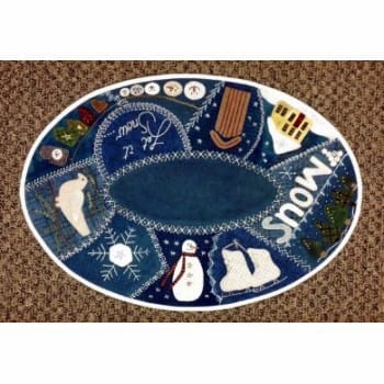 Winter Crazy Embroidered Table Mat Wool Applique Quilt Pattern