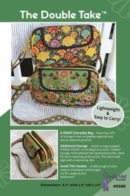 The Double Take Bag Pattern by StudioKat shows a finished bag created from the pattern.