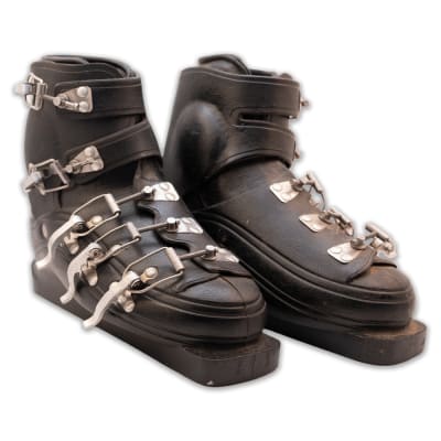 1970's  Lange Blue Liner Vintage Plastic Buckle Ski Boots