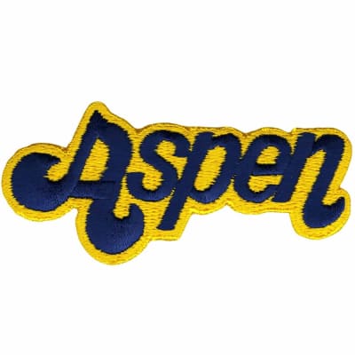 Aspen Vintage 1970's Ski Patch Blue on Yellow