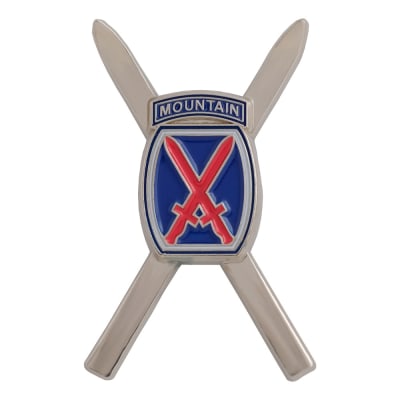 10th Mountain Division Cross Skis Logo Hat and Backpack Pin