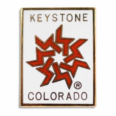Keystone Colorado Logo Classic 1970s Ski Pin, 1 x 3/4 inches