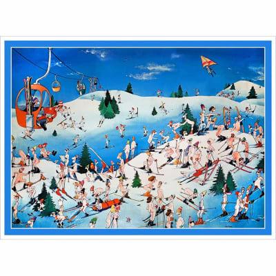 Nude Resort Funny Vintage Ski Poster 2 Sizes: 18 x 24 & 22 x 28 inches.