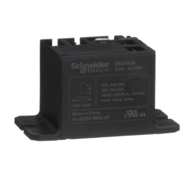 Schneider Electric 9AS3A24 Electromechnical Power Relays Harmony 9A 30A 24 VAC SPST-NO flanged panel mount sealed cover industrial component