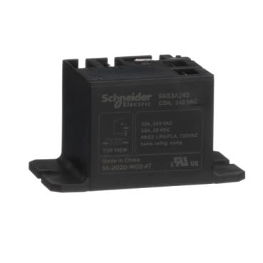 Schneider Electric 9AS3A240 Electromechnical Power Relays Harmony 9A 30A 240 VAC SPST-NO flanged panel mount sealed cover industrial component