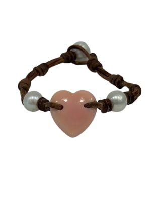 photo of Wendy Mignot Kenya Amour Freshwater Pearl and Leather Bracelet