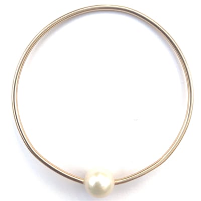 photo of Wendy Mignot Gold-Filled and Freshwater Pearl Hula Bangle White
