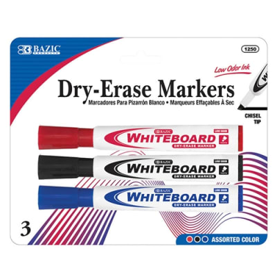Primary Color Chisel Tip Dry-Erase Markers