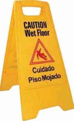 Yellow Two-Sided Wet Floor Caution Sign - 12 X 25 Inches High  Case Pack 12