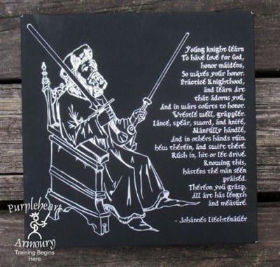 Liechtenauer Wall Art, Black/Silver, 10"x10"