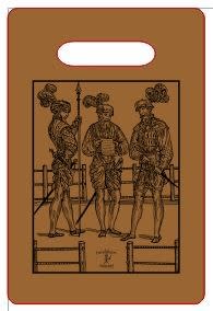 Cutting Board 9"x6" Bamboo with Marozzo Homies