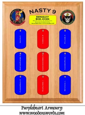 Nasty 9, Dog Tag Plaque 8x10