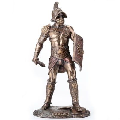 Statue, Murmillo Gladiator Spartacus Wielding Scutum And Gladius