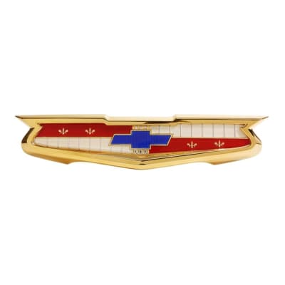 1957 Chevy Trunk Emblem - Bel Air w/ 6 Cyl Gold