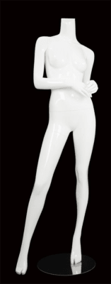 Female Mannequin Glossy White Headless Changeable Heads - Hands in Front