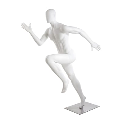 Trendy Sprinter Egghead Matte White Male Mannequin