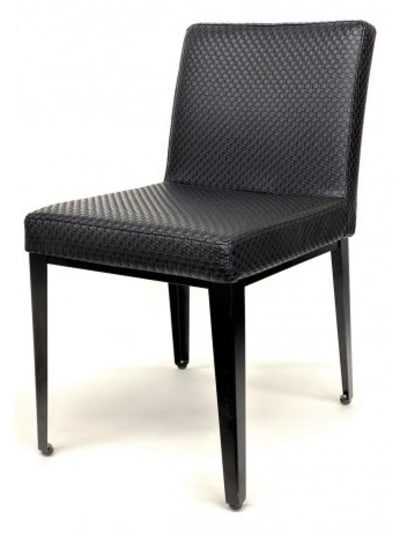 Black Stainless Steel Frame with Black Nylon Weave Upholstered  Dining Chair