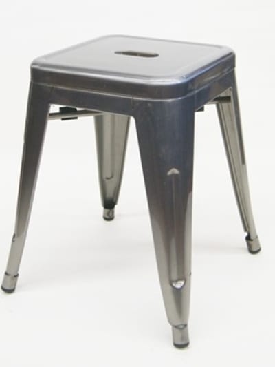 Pewter Backless Industrial Metal Bar Stool