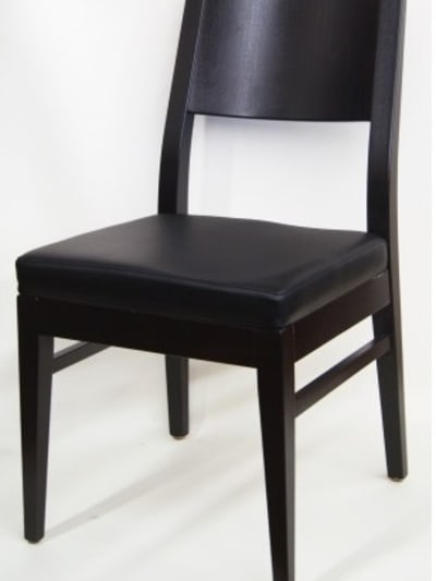 Restaurant Wood Chair with Solid Beech Backrest & 2 inch Upholstered Seat â€“ Quick Ship Commercial Seating