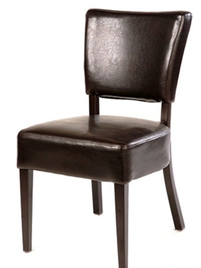Upholstered Espresso Metal  Dining Chair