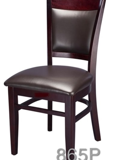 Espresso Wood Finish Upholstered Restaurant Dining Chair