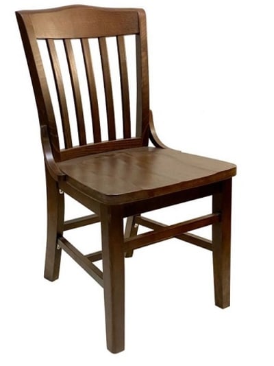 American Educator Wood Dining Chair w Saddle Seat