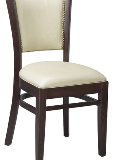Upholstered Designer European Beech Wood Nail Head Bristol  Restaurant Dining Chair