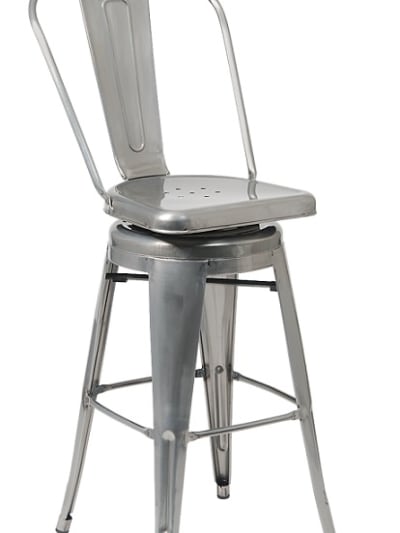 Clear Finish Swivel Seat Restaurant Bar Stool Industrial Seating