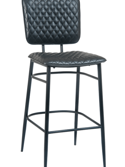 Black Metal Diamond Tuft Bar Stool