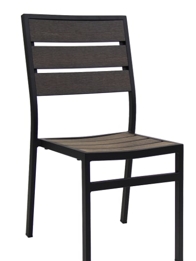 Teak Dark Brown / Black Aluminum Frame
