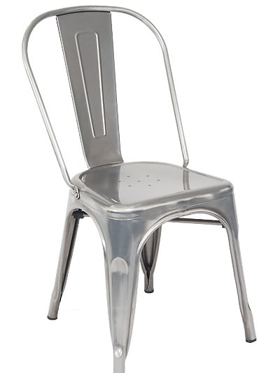 Silver Clear Coat Metal  Industrial Chair