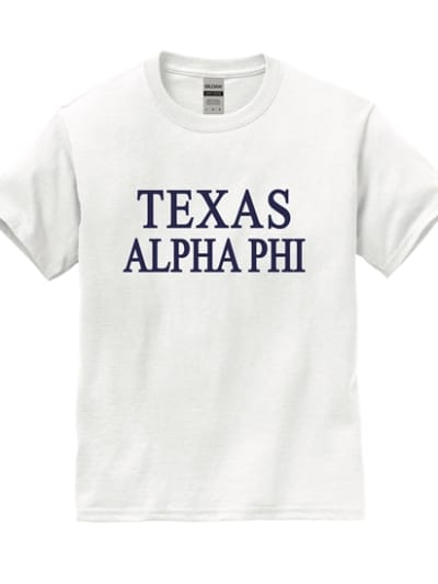 White T-Shirt (texas style)- Alpha Phi (navy)