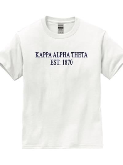 White T-Shirt (classic style) - Theta (navy)