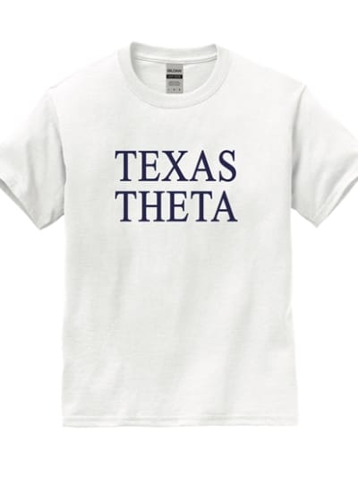 White T-Shirt (texas style)- Theta (navy)
