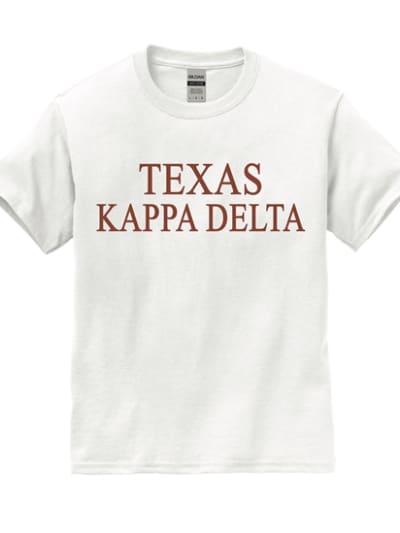 White T-Shirt (texas style) - Texas Kappa Delta (b/o)