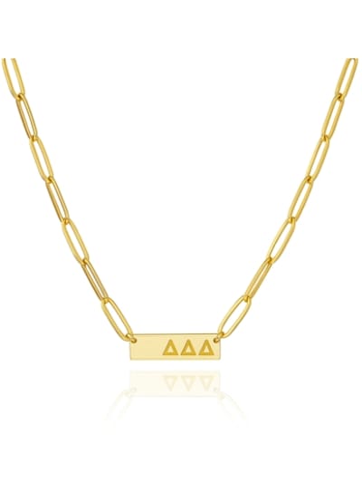 Paperclip and Bar Necklace -  Tri Delta