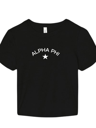 Navy Baby Tee - Star - Alpha Phi