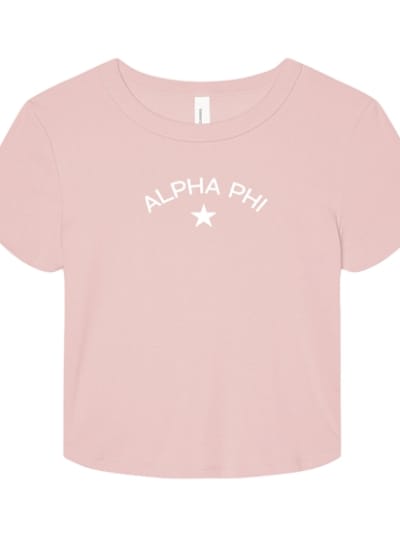 Pink Baby Tee - Star - Alpha Phi