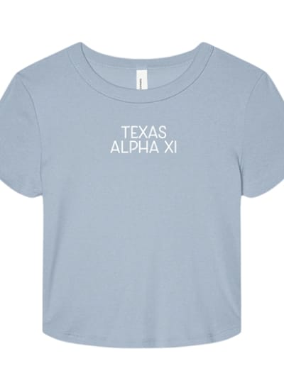 Lt Blue Baby Tee - Texas SIMPLE - Alpha Xi Delta