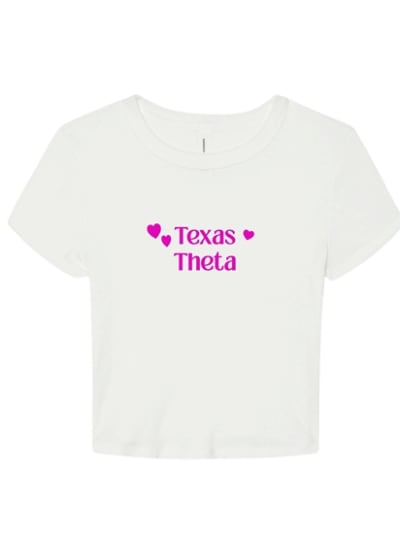 White Baby Tee - Texas Simple (Navy)- Theta
