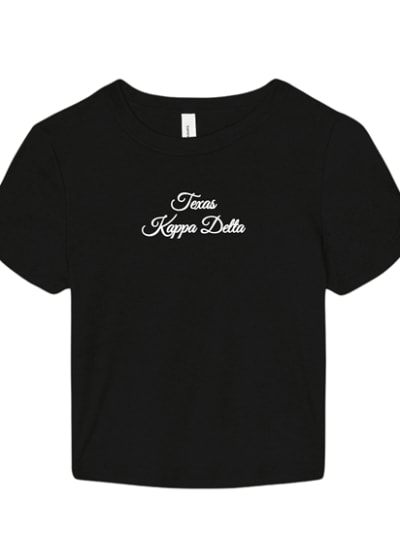 Navy Baby Tee - Texas Script - Kappa Delta