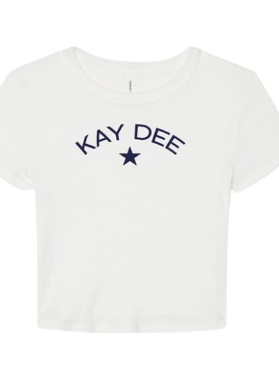 White Baby Tee- Classic Star- Navy- Kappa Delta