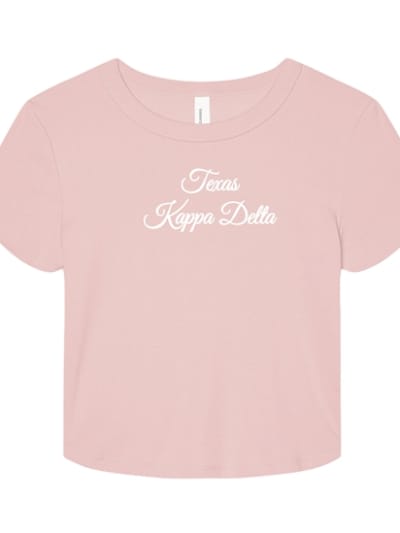 Pink Baby Tee - Texas Script - Kappa Delta